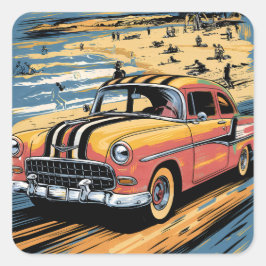 VintageVibes Vierkante Sticker