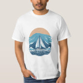 vintaje design boat ocean 2 t-shirt (Voorkant)