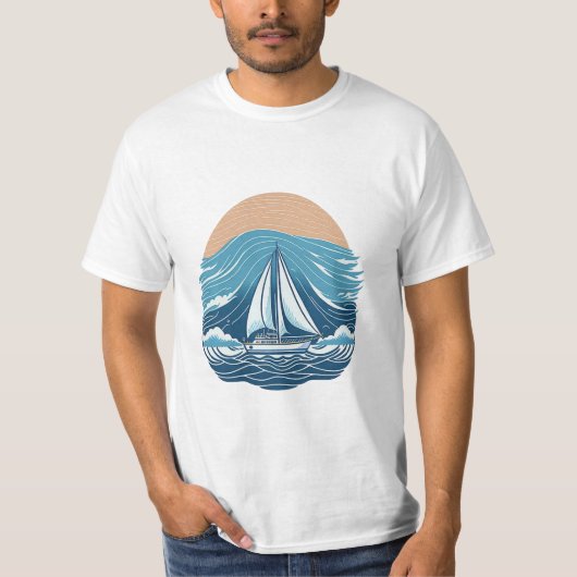 vintaje design boat ocean 2 t-shirt (Voorkant)