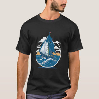 vintaje design boat ocean 4 t-shirt