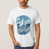 vintaje design boat t-shirt (Voorkant)