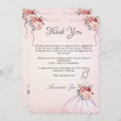 Vintange Sweet 16 / Quinceañera bedankje Kaart (Voorkant / Achterkant)