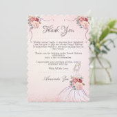 Vintange Sweet 16 / Quinceañera bedankje Kaart (Staand voorkant)