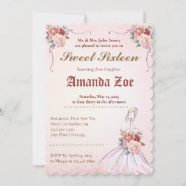 Vintange Sweet 16 / Quinceañera Uitnodiging