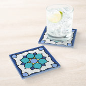 Vintate Catalina Island Tegel Design Glazen Onderzetter (Schuin)