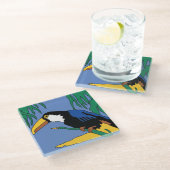 Vintate Catalina Island Tegel Design Glazen Onderzetter (Schuin)