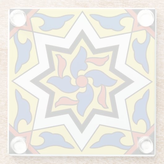 Vintate Catalina Island Tegel Design Glazen Onderzetter (Achterkant)