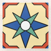 Vintate Catalina Island Tile Design Glazen Onderzetter (Voorkant)