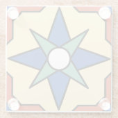 Vintate Catalina Island Tile Design Glazen Onderzetter (Achterkant)