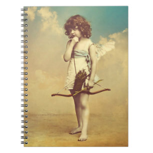 Vintate Cupid met Pijl Spiraal Foto Notitieboek