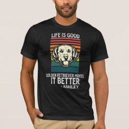 Vinteage Golden Retroever Style Dog T-shirt