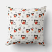 Vinted zwart wit rood handgetekend Sierkussen (Voorkant)