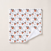 Vinted zwart wit rood handgetekende badhanddoeken bad handdoek (Wasdoekje)