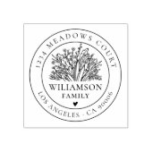 Vintege Flowery Round Aangepast retouradres Rubberstempel (Afrduk)