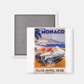 Vintel travel poster montecarlo-monaco magneet (Voorkant / Achterkant)