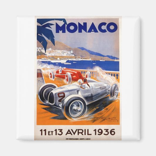 Vintel travel poster montecarlo-monaco magneet (Voorkant)