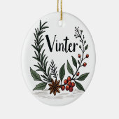 Vinter - Scandinavian Winter Floral Ornament (Rechts)