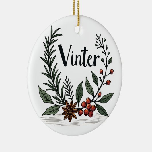 Vinter - Scandinavian Winter Floral Ornament (Rechts)