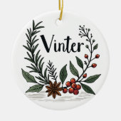 Vinter - Scandinavian Winter Floral Ornament (Voorkant)