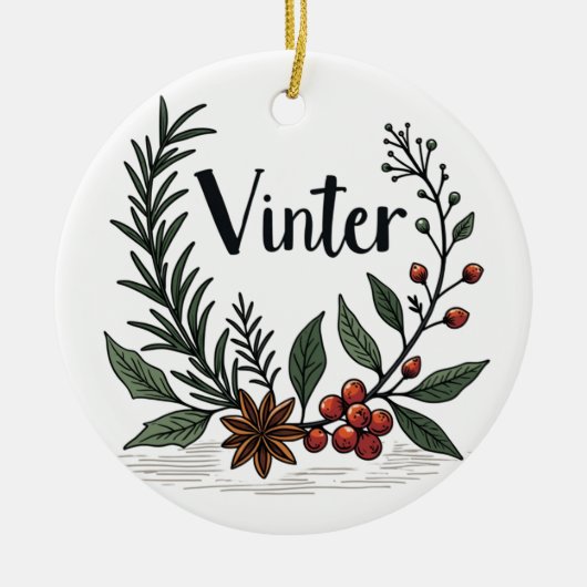 Vinter - Scandinavian Winter Floral Ornament (Voorkant)