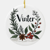 Vinter - Scandinavian Winter Floral Ornament (Achterkant)