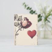 Vintgae-Valentijnsdag Briefkaart (Staand voorkant)