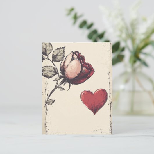 Vintgae-Valentijnsdag Briefkaart (Staand voorkant)