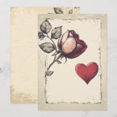 Vintgae Valentijnsdag  Feestdagenkaart (Voorkant / Achterkant)