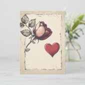 Vintgae Valentijnsdag  Feestdagenkaart (Staand voorkant)