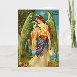 Vintgage Design Christmas Angel Custom Bericht Kaart