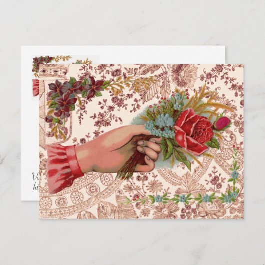 Vintge Bouquet Briefkaart (Voorkant / Achterkant)