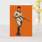 Vintington Remington Shotgun Sportsman Greeting Ca Kaart (Gele Bloem)