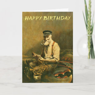 Vintisg Funny Fisherman Birthday Card Kaart
