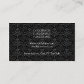 Vintnage Floral Damask Black Gray Custom Visitekaartje (Achterkant)