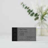 Vintnage Floral Damask Black Gray Custom Visitekaartje (Staand voorkant)