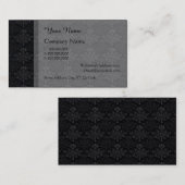 Vintnage Floral Damask Black Gray Custom Visitekaartje (Voorkant / Achterkant)