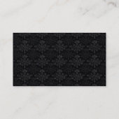 Vintnage Floral Damask Black Gray Custom Visitekaartje (Achterkant)