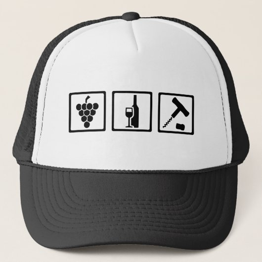 Vintner wijndruiven corkschroef trucker pet (Voorkant)