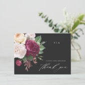Vintoms floral wedding thank you card kaart (Staand voorkant)
