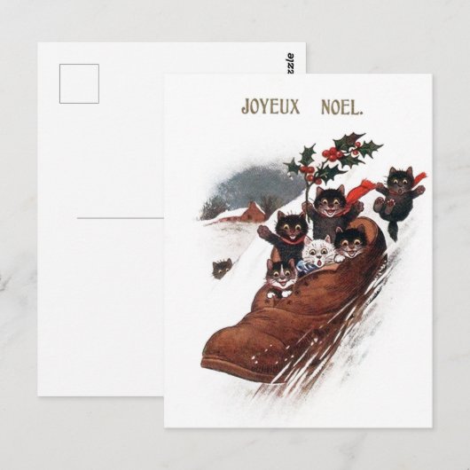 vintonijn kerstfeestdag briefkaart (Voorkant / Achterkant)