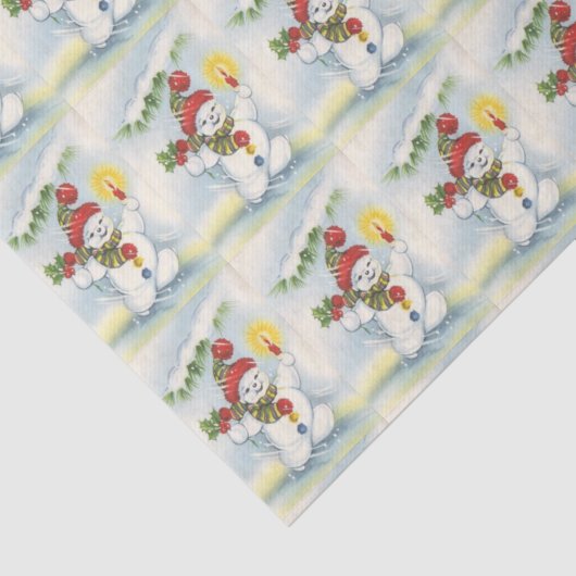 vintonijn sneeuwpoppetje voor kerstmis tissuepapier (Detail)