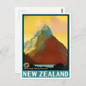 vintonijnreis van Miter Peak New Zealand Briefkaart (Voorkant / Achterkant)