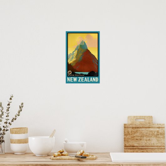 vintonijnreis van Miter Peak New Zealand Poster (Keuken)