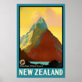 vintonijnreis van Miter Peak New Zealand Poster (Voorkant)
