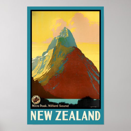 vintonijnreis van Miter Peak New Zealand Poster (Voorkant)