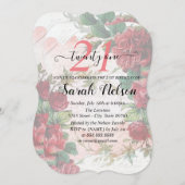 Vinttage Red Roses 21 verjaardag Kaart (Voorkant / Achterkant)