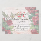 Vinttage Red Roses 21 verjaardag Kaart (Voorkant / Achterkant)