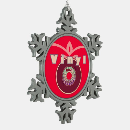 Vinyl! 1963 45 Record Tin Sneeuwvlok Ornament (Links)