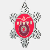 Vinyl! 1963 45 Record Tin Sneeuwvlok Ornament (Rechts)