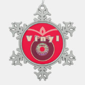 Vinyl! 1963 45 Record Tin Sneeuwvlok Ornament (Voorkant)